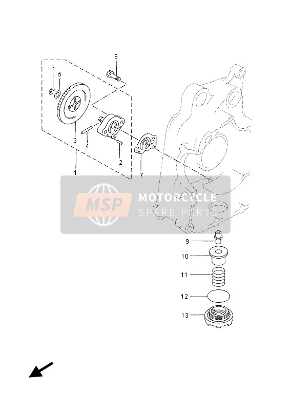 Yamaha YP250RA 2013 La pompe à huile pour un 2013 Yamaha YP250RA